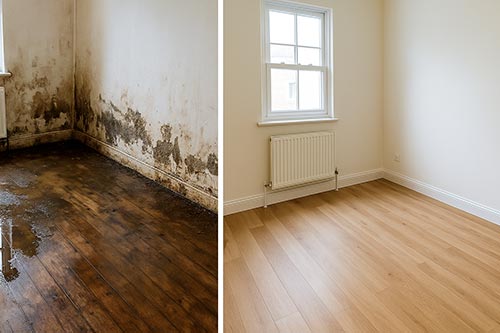 avant après nettoyage dégât des eaux Paris